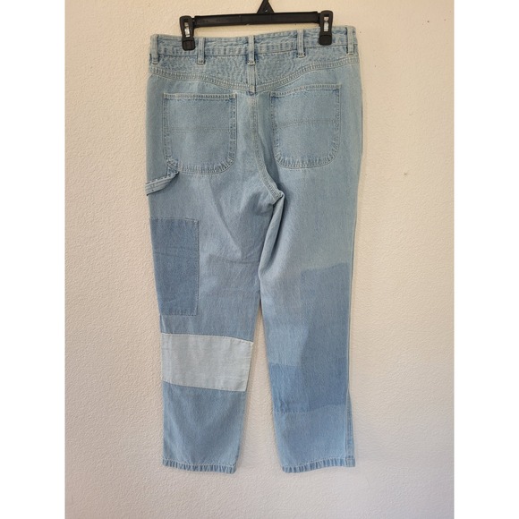 Ulla Johnson Patchwork Jeans Light Wash Denim Carpenter Size 8 Womens #5‎ - Picture 3 of 9